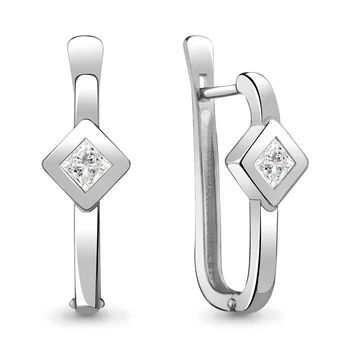 

AQUAMARINE earrings with cubic zirconia, silver 925