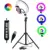 Кольцевая светодиодная лампа color (multicolor) RGB mj33 33 см с держателем смартфона и 2,1 - метровым штативом