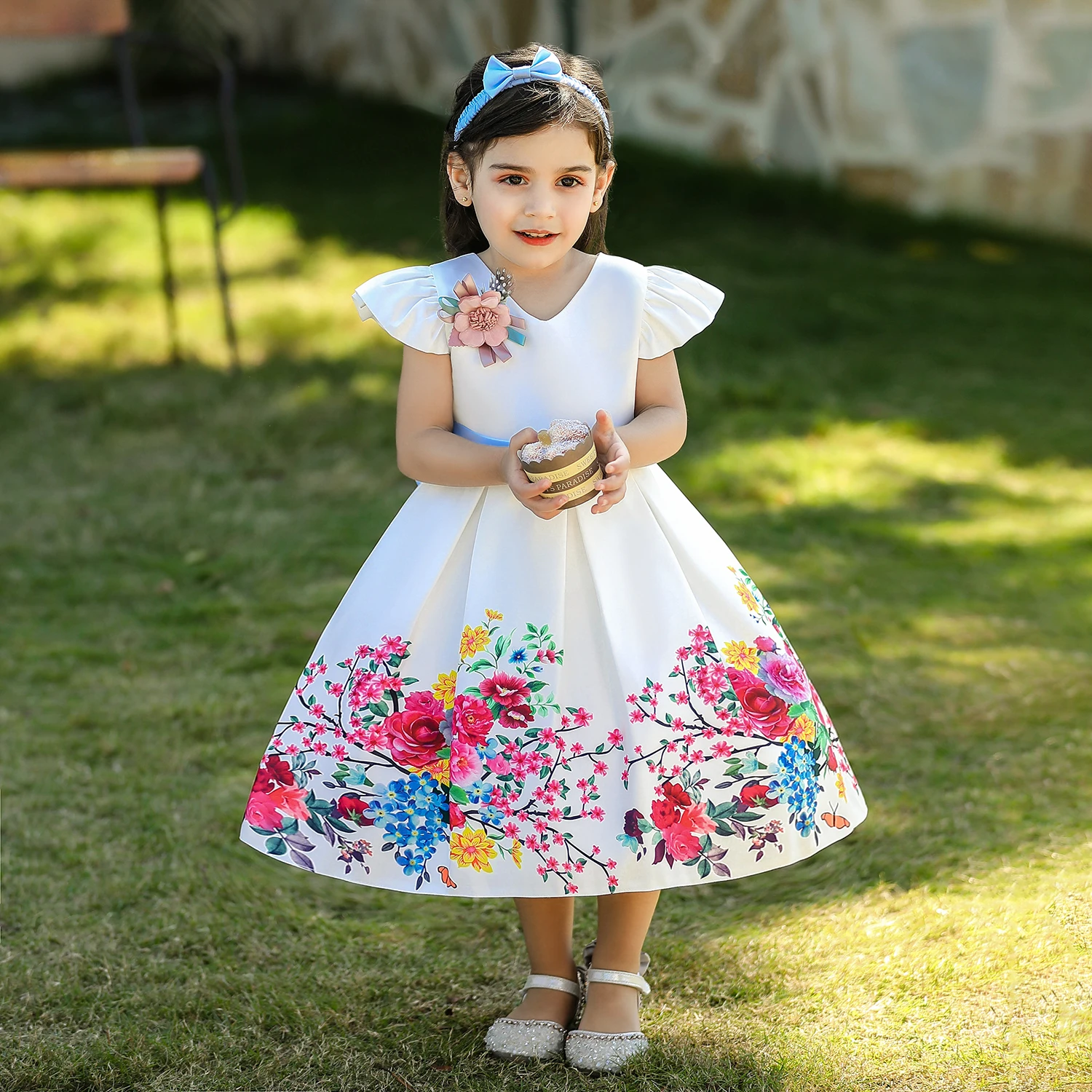 Vestido de cumpleaños con lazo para niña, ropa para bebé, Flor Blanca fiesta de boda, Princesa, verano, 1 año _ - AliExpress Mobile