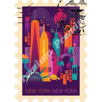 

New York souvenir magnet vintage tourist poster