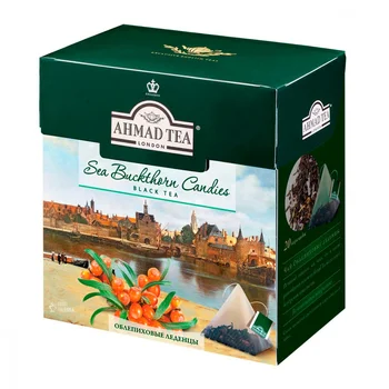 

Tea Ahmad "buckthorn candies", black with sea buckthorn, 20 Pyramids