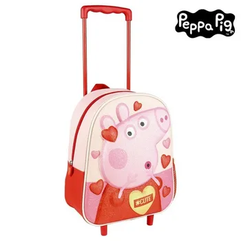 

3D School Bag with Wheels Peppa Pig Pink