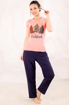 

Armonika Women Navy Blue Top Pine Ağaçli Six Striped Sleepwear Kit ARM-20Y099067