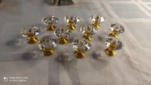 10 Uds acrílico Perillas de cristal tirador del cajón del armario perilla de manija de puerta en forma de diamante de la perilla de gabinete accesorio de muebles para el hogar sin tornillos