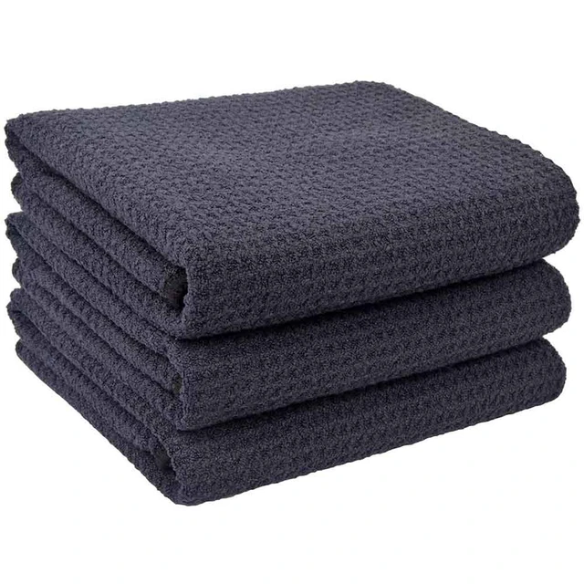 Waffle Weave Microfiber Glass Towels - 6 Pack | Autofiber Gray