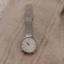 SK-Reloj de pulsera superfino para mujer, de malla plateada, de acero inoxidable, informal, de lujo, 2020