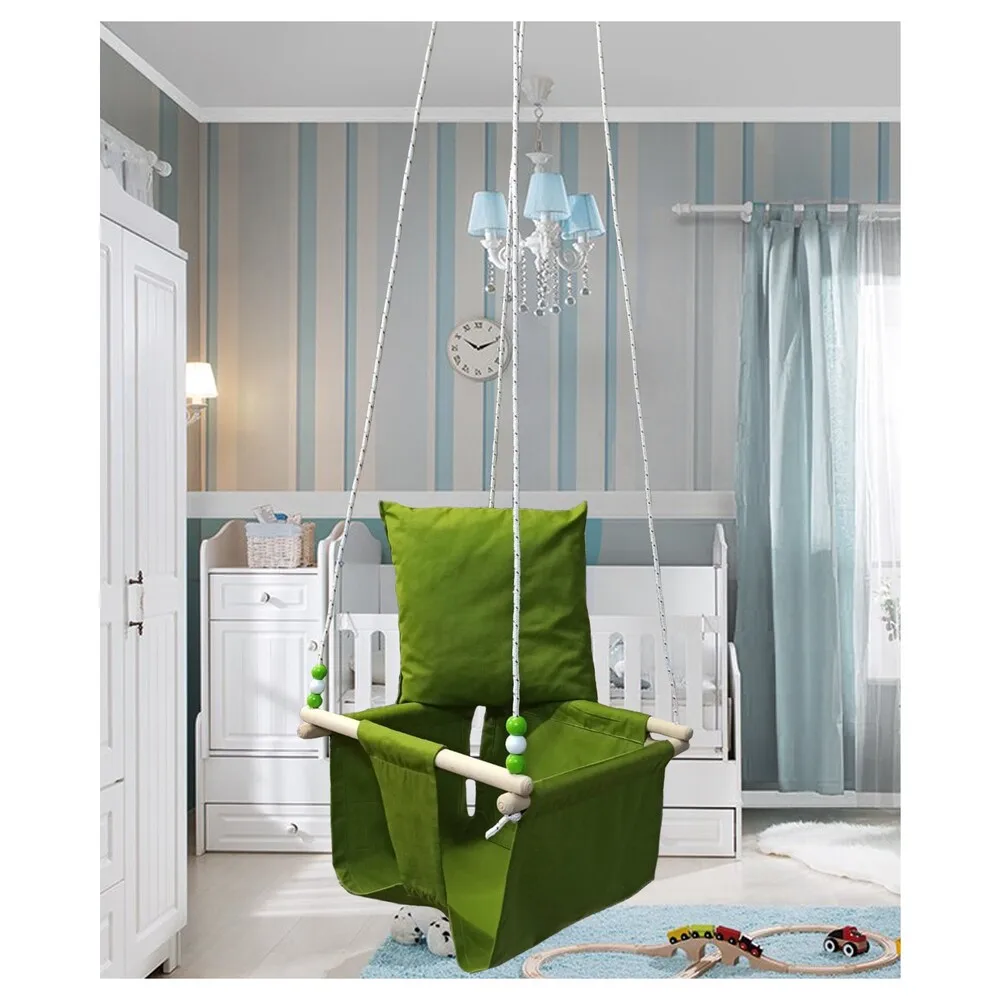 Altev Wooden Filled Baby Ceiling Swing Height: 42 cm-Width: 42 cm-Height: 26 cm Rope HOOK GIFT