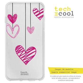 

FunnyTech®Silicone Case for Xiaomi Mi9 l hearts pendants transparent