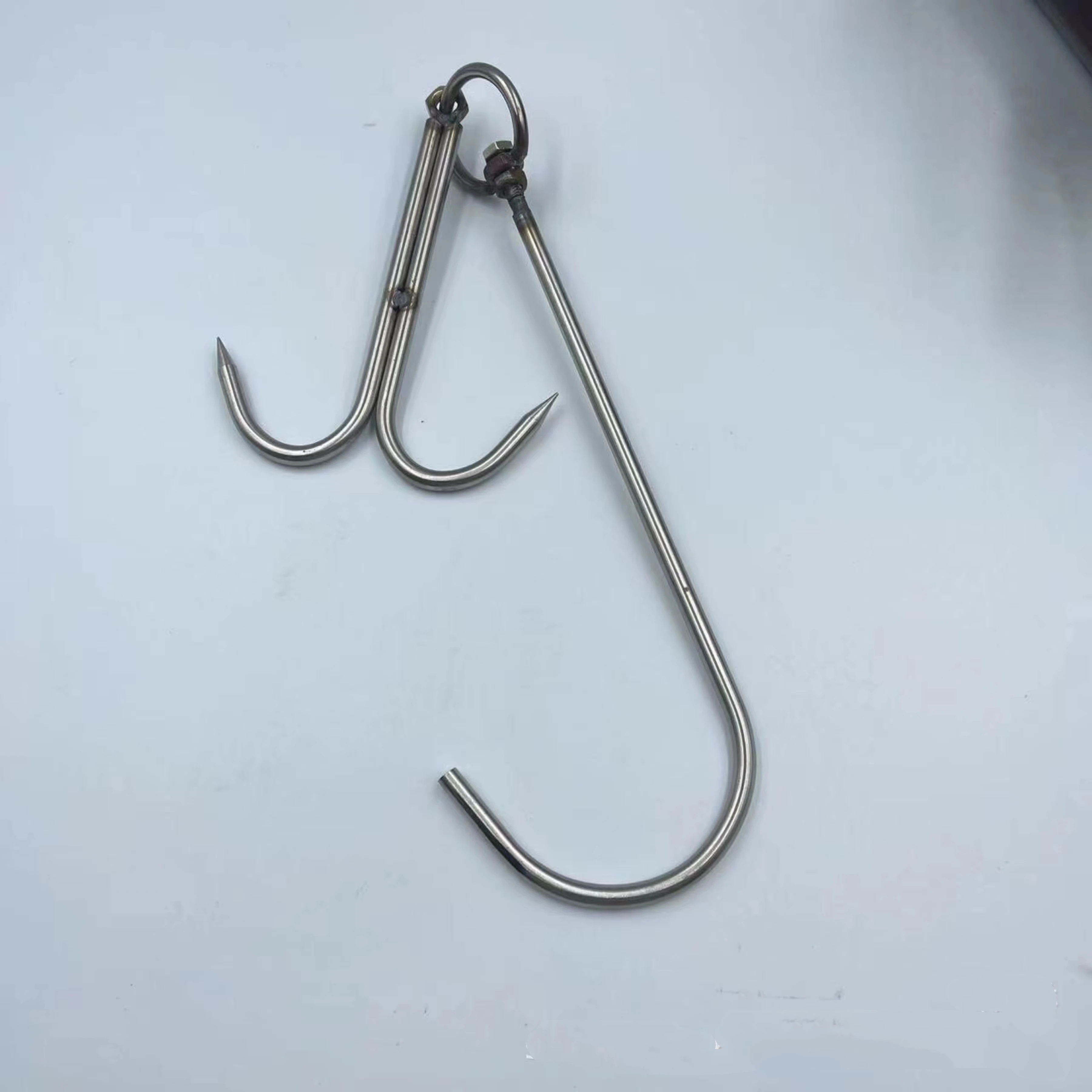 4pcs/lot stainless steel meat hook double meet kitchen hook bacon/jig/burning/roast duck/turkey tool
