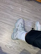 Xpay-Zapatillas De correr Air 350 para Mujer, Zapatos transpirables De ratón del desierto 500 YY 700, sombra De sal, visión suave, color blanco y negro