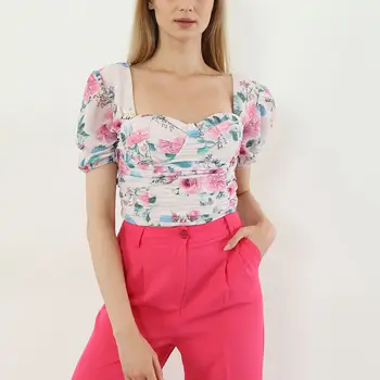 Womens 컬러풀 블라우스 여름 패션 티셔츠 코튼 2022 신상 컬렉션 스트리트웨어 백리스 크롭 탑 스트랩 섹시한 캐미솔, 여성 블라우스 여름 캐미솔