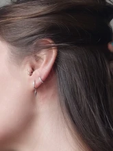 CANNER-pendientes redondos de Plata de Ley 925 auténtica para mujer, Micro incrustaciones, aros, joyería de diamante de circonio, 6, 7, 8, 9mm