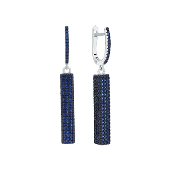 

Silver earrings with spinels synthetic sunlight sample 925