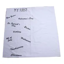 Белое печатное английское детское фото одеяло для фото 100x100cm-1