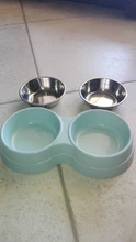 Alimentador de colores para mascotas, plato de acero inoxidable para alimento y agua de perros y gatos pequeños