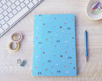 

"Cookie" notebook, nice cat notebook to draw, fine travel notebook with white sheets. Made in Barcelona