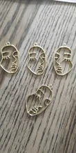 Charms-Pendant-Necklaces Earrings-Accessories Jewelry Findings Abstract Human-Face Gold-Alloy