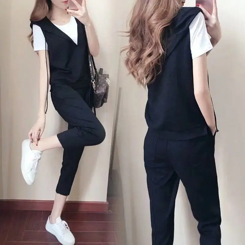 Sports Suit Women Suit Summer Short-Sleeved Jogging Two-Piece Sets