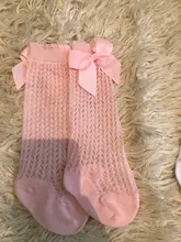 Calcetines ajustados hasta la rodilla de princesa para niños y niñas, medias finas con Lazo de algodón sólido y malla elástica, de 0 a 3 años, para verano