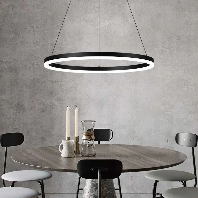 chandelier for living room Modern Led Circle Ceiling Hanging Lamp Nordic Designer Simple Round BlackRestaurant Living Room Bedroom Home Decoration Lamp globe chandelier