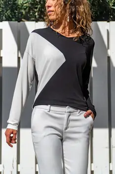 

Güneşkızı Women Color Block Asymmetrical Blouse GK-SNS487