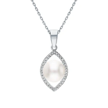

Silver Pendant with cubic zirconia and pearls cultured sunlight sample 925