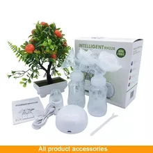 ZIMEITU-Bomba de leche eléctrica doble, succionadora potente de pezones, bomba de lactancia eléctrica USB con botella de leche para bebé, almohadilla de calor en frío