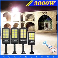 

1/2pcs 3000 Watts Solar LED Lights Outdoor Waterproof Remote Control PIR Motion Sensor Solar Lamp for Garden Security Wall Light