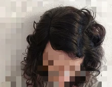 Halo Lady-Clip de belleza para mujer, cabello humano con explosión de flequillo, pieza central, pelo lacio brasileño no Remy para la pérdida de cabello
