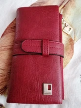 Billeteras de piel de nobuk con cordón para mujer, cartera con cremallera, diseño largo, doble pliegue, más Color, 2021