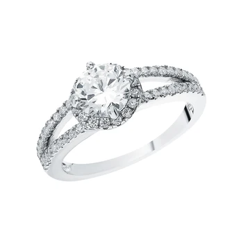 

Silver ring with cubic zirconia sunlight sample 925 test