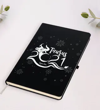 

Personalized 2021 Taurus Zodiac Black Notebook