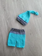 Traje de punto de ganchillo para recién nacido, accesorios para fotografía