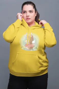 

Angemiel Wear Kuşla Oynuyan Sweet Teddy Bear Yellow Women 'S Hooded Sweatshirt