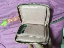 Zipper Wallet Purse Short Pink Genuine-Leather Coins-Cards Black Women Luufan for Pocket