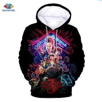 

Freeship Men's Hoodie Stranger Things Season 3 Sweatshirt Tv Series Stranger Things 3d Print Winter Warm Hoodies Pull Tops G22