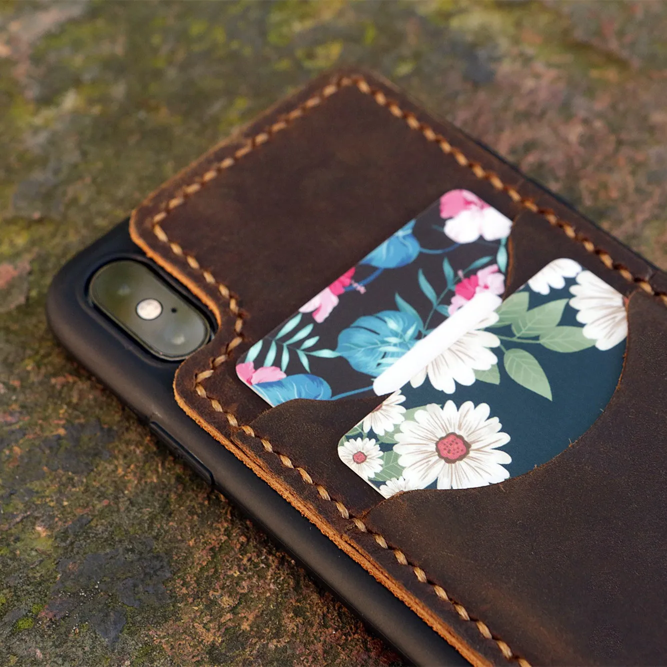 Персональный кожаный чехол для iPhone 11 Pro, кожаный бумажник для карт с натуральным лицевым покрытием для iPhone 11 Pro