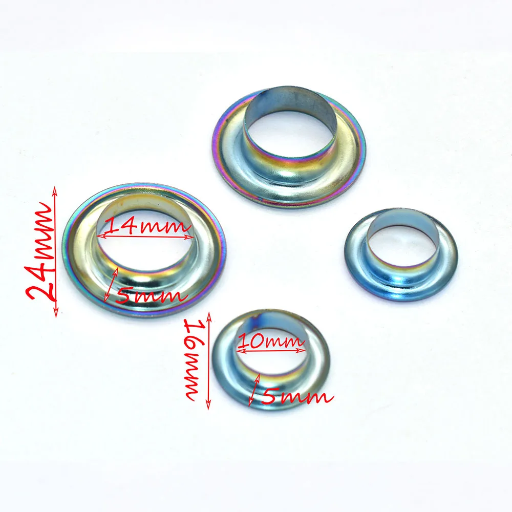 Rainbow Grommets Sewing Eyelets-2 Size Metal Eyelets Round Inner Hole Grommets DIY Rivet Leathercraft Accessories
