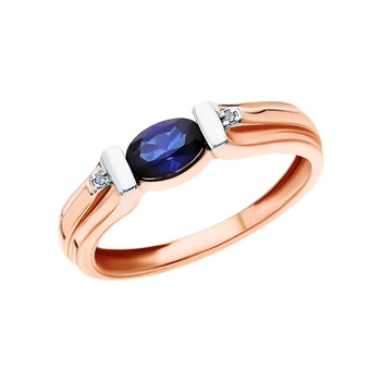 

Gold ring with sapphires and diamonds sunlight sample 585