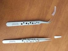 Pinzas electrónicas industriales antiestáticas ESD, Punta rectas y curvadas, pinzas de acero inoxidable de precisión, herramienta manual de reparación para teléfono SMD