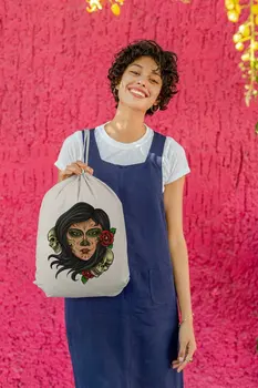 

Angemiel Bag Skull And Mexican Beautiful Girl Cloth Backpack