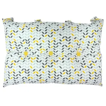 

Padded headboard 100% cotton print MISTIGRI - 50x70 cm-Gray, yellow and white