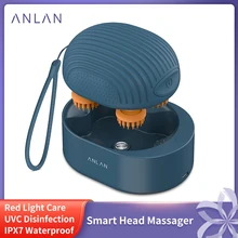ANLAN Smart Head Massager spazzola per cuoio capelluto elettrica collo cura delle spalle luce rossa cura dei capelli IPX7 massaggiatore per cuoio capelluto Wireless impermeabile