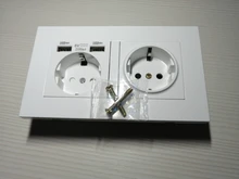 Wall-Socket Pc-Panel Charge-Port COSWALL Black Hidden Standard Russia Spain EU with 2-Usb