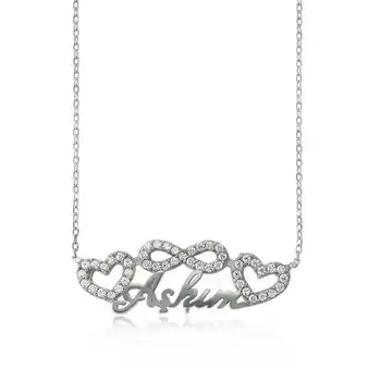 

925 sterling Silver Infinity Heart Love Lady 'S Necklace