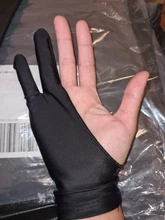 Guante antiincrustante de 2 dedos negro, tanto para dibujo de artista de mano derecha e izquierda para cualquier tableta de dibujo gráfico