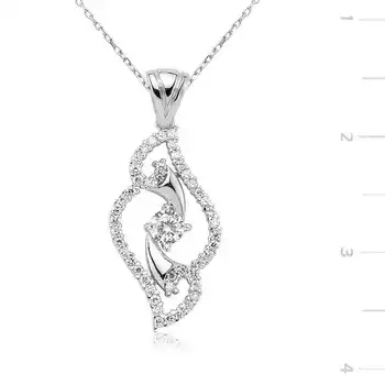 

KUTAYDAN 925 Sterling Silver Solitaire Lady Necklace