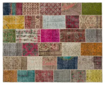 

Handmade Natural Vintage Patchwork Area Rug 246x307 Cm-8'1''X10'1''