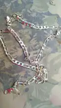 Cadena Figaro de 4MM para hombre y mujer, collar de cadena de Plata de Ley 925 con personalidad, regalo de boda y fiesta, venta al por mayor