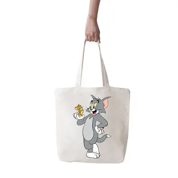 

Angemiel Bag Large Cute Tom and Jerry Shopping Beach Tote Bag